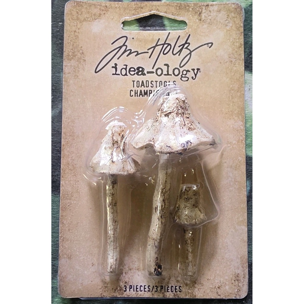 Tim Holtz Toadstools Idea-ology - Resin Mushrooms Mixed Media Halloween TH94082